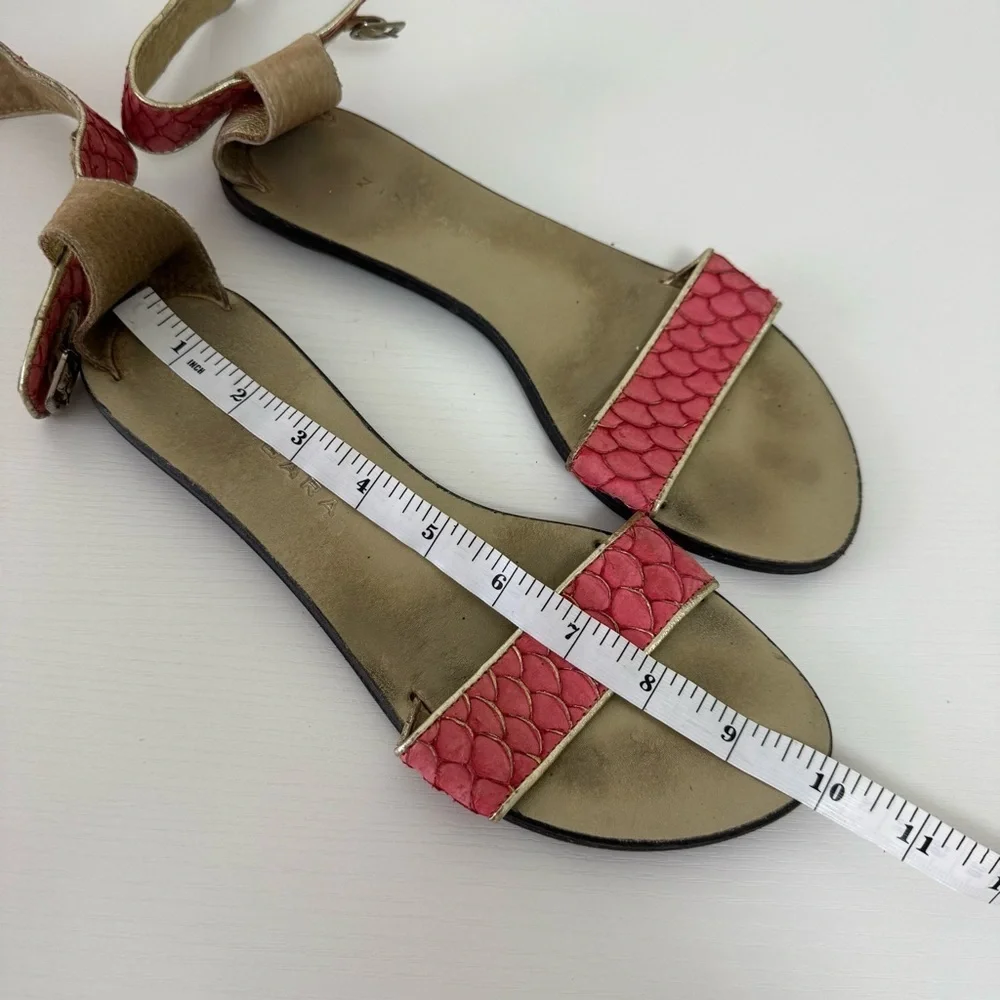 Zingara Gold and Coral Pink Women's Sandals, Size 8